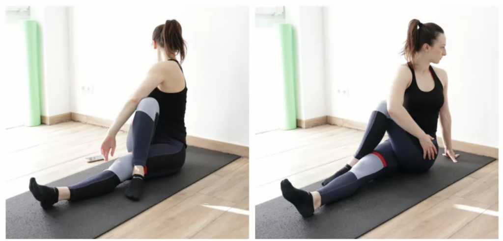 Sitting piriformis stretch